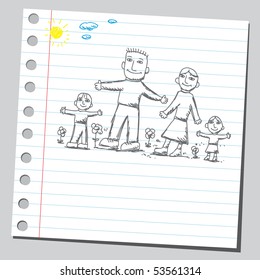 Scribble happy family