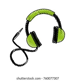 scribble headphones cartoon