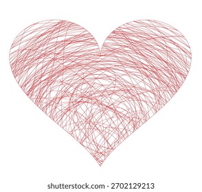Scribble heart Pen hand drawn Heart sketch icon Vector illustration