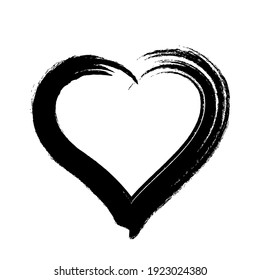 scribble heart shape sketch  hand drawn heart symbol isolated white  heart shape in paint stripe brush stroke  vector