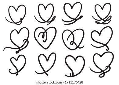 scribble heart shaped doodle clipart