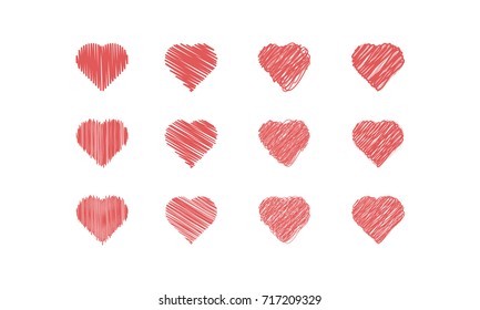 Scribble Heart Vector Sets