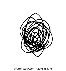 Scribble icon. Doodle style. Modern design. Abstract art. Hand drawn. Ink sketch. Vector illustration. Stock image.