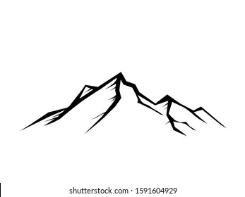 Scribble illustration of mountain. Sketch drawing of top mountain. Top mountain illustration