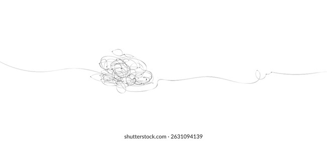 Scribble illustration.Black messy lines made with pencil.