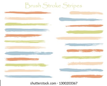 Scribble ink brush stroke stripes vector set, green horizontal marker or paintbrush lines patch. Hand drawn watercolor paint brushes, smudge strokes collection. Interior paint color palette swatches.