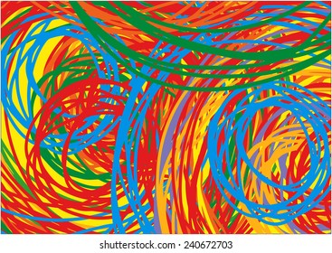 Scribble, knitting Colorful lines background 