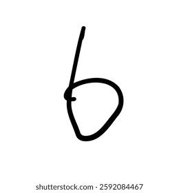 Scribble letter B of latin english language. Black font symbol in hand drawn doodle style. Vector illustration isolated on white background. For presentation, logo, branding, font, education.