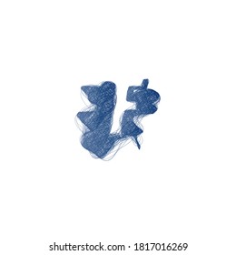 Scribble Letter F logo. Alphabet logotype vector design.