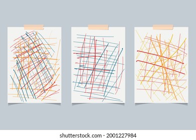 Scribble line art abstract elements. complicated hand-drawn lines.