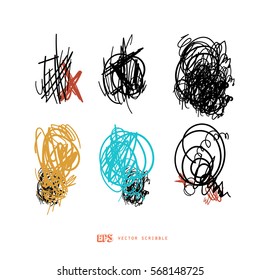 Scribble line design art elements. May use as brush.