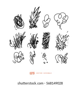 Scribble line design art elements. May use as brush.