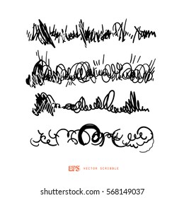 Scribble line design art elements. May use as brush.