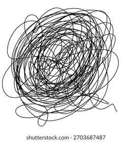 Garabato de línea. Garabato de ansiedad abstracta. ilustración de concepto complicado dibujado a mano.