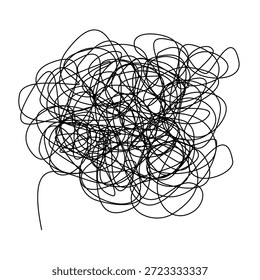 Garabato de línea. Garabato de ansiedad abstracta. ilustración de concepto complicado dibujado a mano.