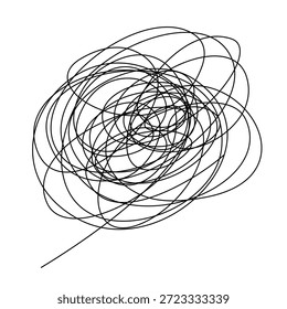 Garabato de línea. Garabato de ansiedad abstracta. ilustración de concepto complicado dibujado a mano.