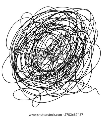 scribble line doodle. abstract anxiety doodle. hand drawn complicated concept illustration.