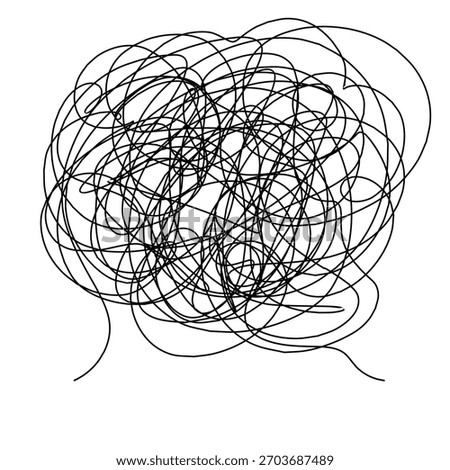 scribble line doodle. abstract anxiety doodle. hand drawn complicated concept illustration.