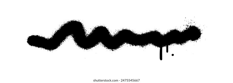 Scribble line graffiti doodle stroke. Sprayed squiggle line and strikethrough underline