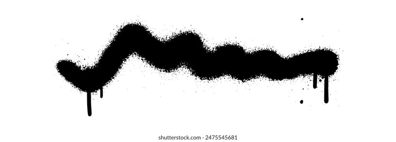 Scribble line graffiti doodle stroke. Sprayed squiggle line and strikethrough underline