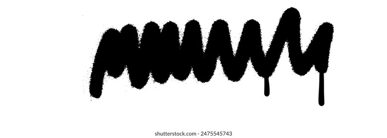 Scribble line graffiti doodle stroke. Sprayed squiggle line and strikethrough underline