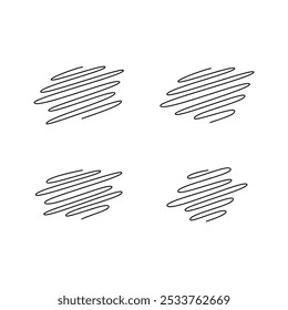 Scribble line hand drawn marker pen set isolated vector illustration on white background.