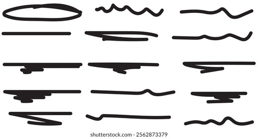 Scribble line set. Hand Drawn lines in Pencil