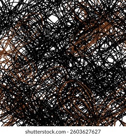 scribble line texture black and brown on white