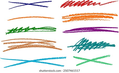 Scribble Line Through Crayon Drawing Random