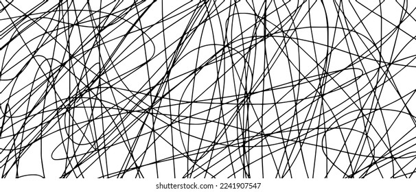 Scribble lines hand drawn seamless pattern.