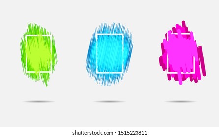 Scribble lines of several colors with white frames.