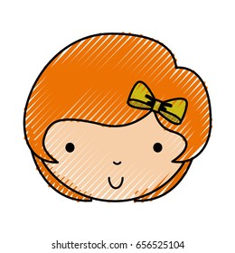 scribble little girl face