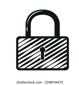 scribble lock logo vector illustration