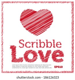 Scribble love heart