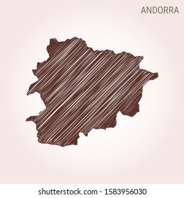 Scribble Map of Andorra Design Template