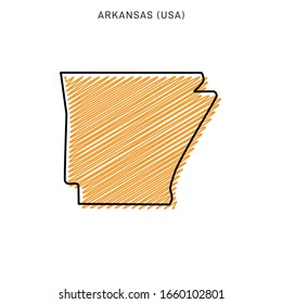 Scribble Map of Arkansas Design Template