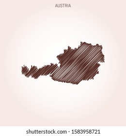 Scribble Map of Austria Design Template