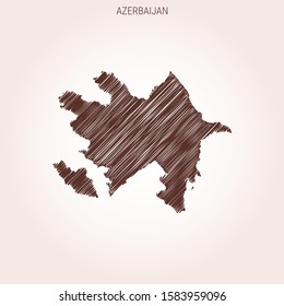 Scribble Map of Azerbaijan Design Template