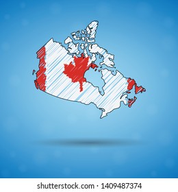 Scribble map of Canada. Sketch Country map for infographic, brochures and presentations, Stylized sketch map of Canada. Vector illustration eps 10.