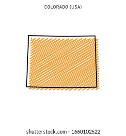 Scribble Map of Colorado Design Template