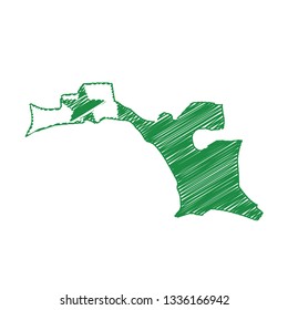 Scribble map of Esperanto. Sketch Country map for infographic , brochures and presentations. Vector illustration eps 10.