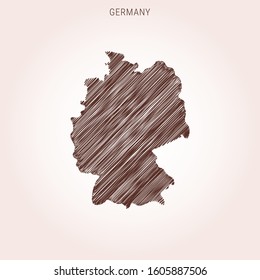 Scribble Map of Germany Design Template