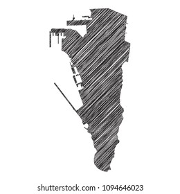 Scribble map of Gibraltar. Sketch Country map black for infographic , brochures and presentations. isolated on white background. Vector illustration eps 10.