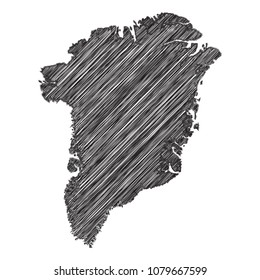 Scribble map of Greenland. Sketch Country map black for infographic , brochures and presentations. isolated on white background. Vector illustration eps 10.