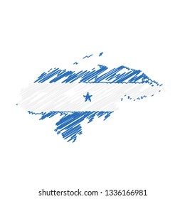 Scribble map of Honduras. Sketch Country map for infographic , brochures and presentations. Vector illustration eps 10.