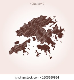 Scribble Map of Hong Kong Design Template