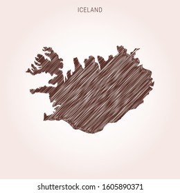 Scribble Map of Iceland Design Template