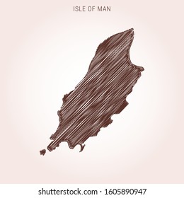 Scribble Map of Isle of Man Design Template