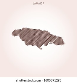 Scribble Map of Jamaica Design Template