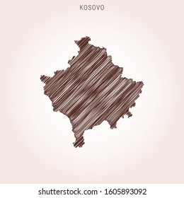 Scribble Map of Kosovo Design Template